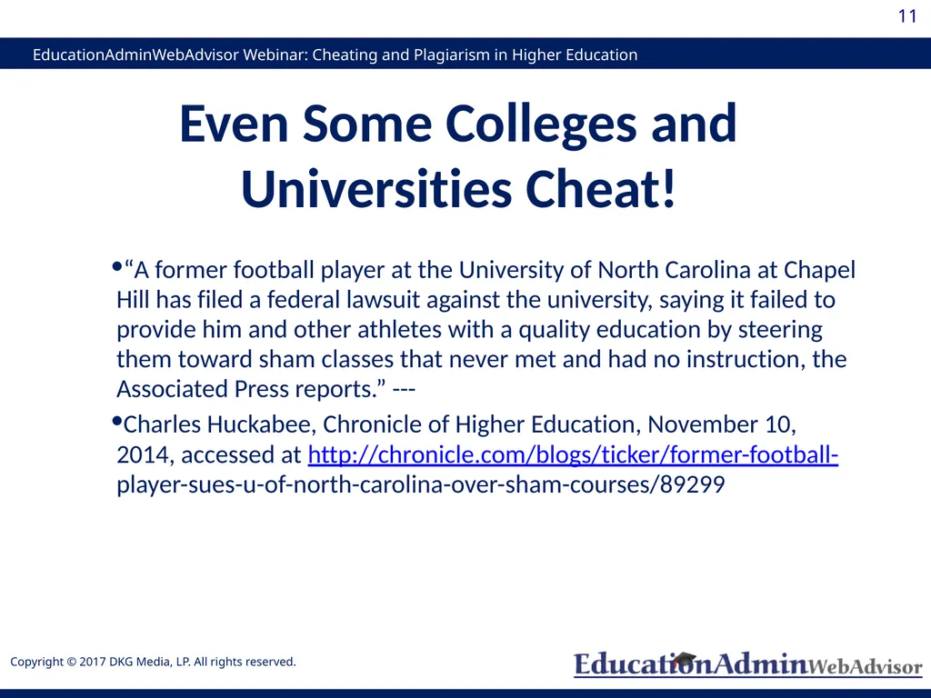 Cheating and Plagiarism in Higher Education: - slide 11 of 60