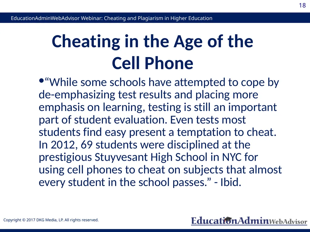 Cheating and Plagiarism in Higher Education: - slide 18 of 60