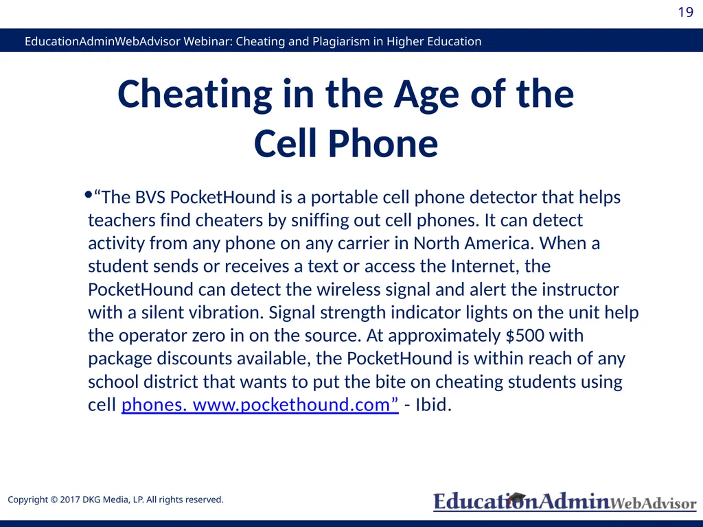Cheating and Plagiarism in Higher Education: - slide 19 of 60