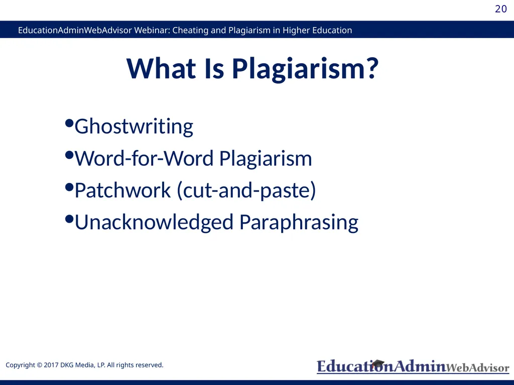 Cheating and Plagiarism in Higher Education: - slide 20 of 60