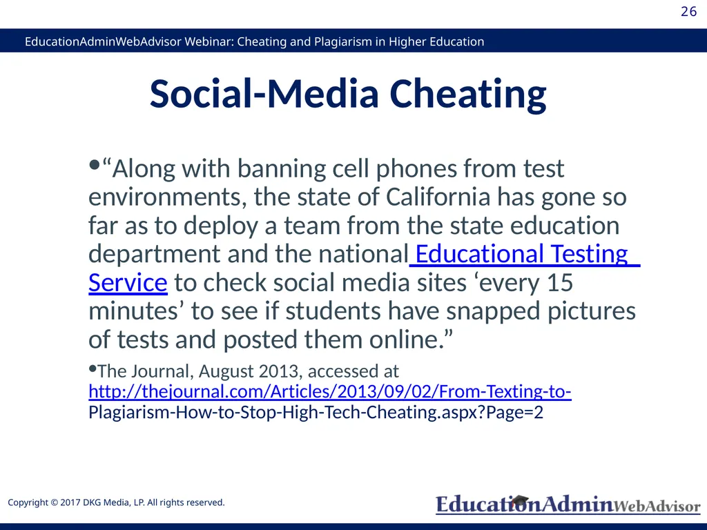 Cheating and Plagiarism in Higher Education: - slide 26 of 60