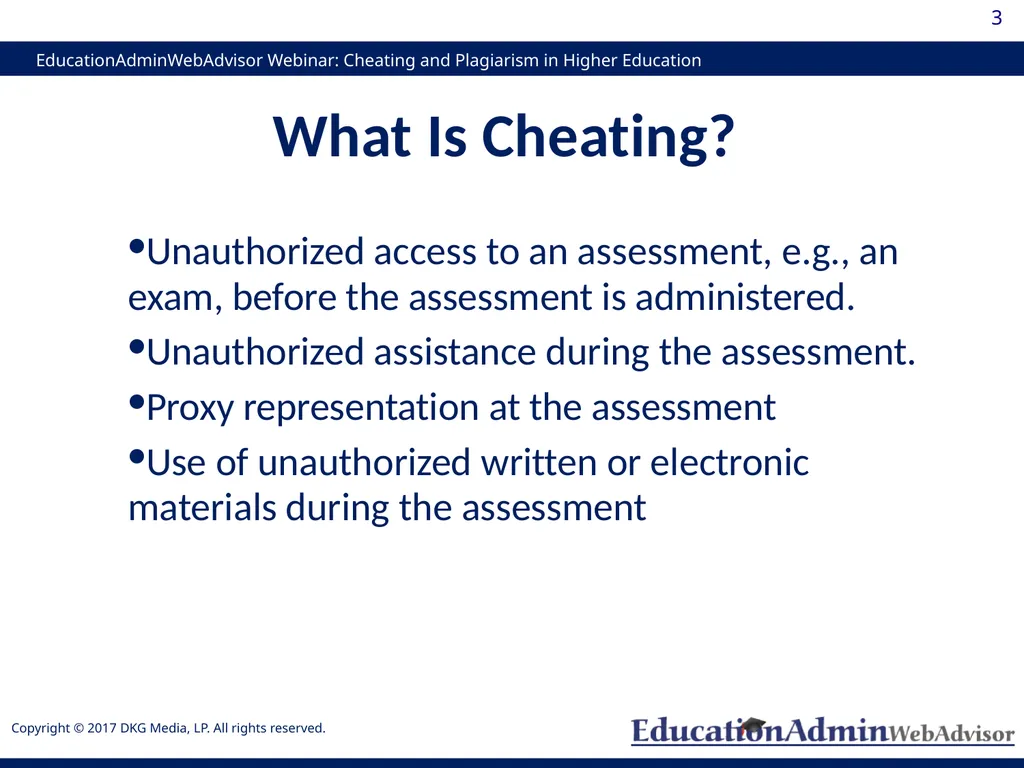 Cheating and Plagiarism in Higher Education: - slide 3 of 60