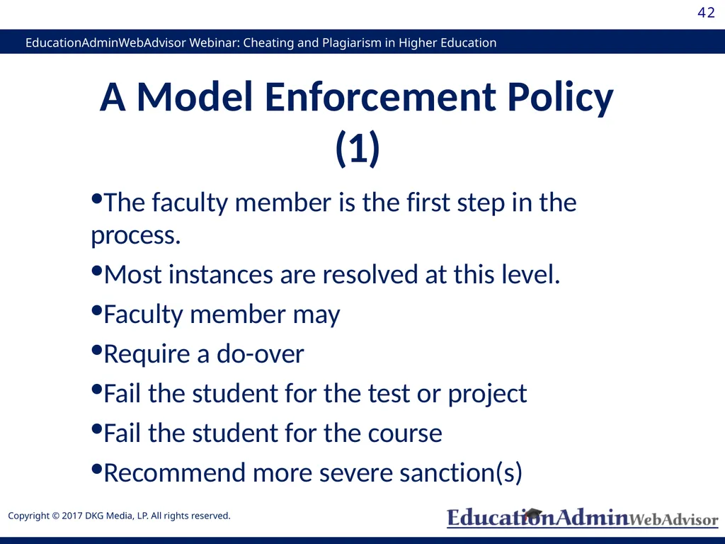 Cheating and Plagiarism in Higher Education: - slide 42 of 60