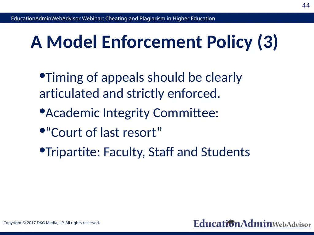Cheating and Plagiarism in Higher Education: - slide 44 of 60