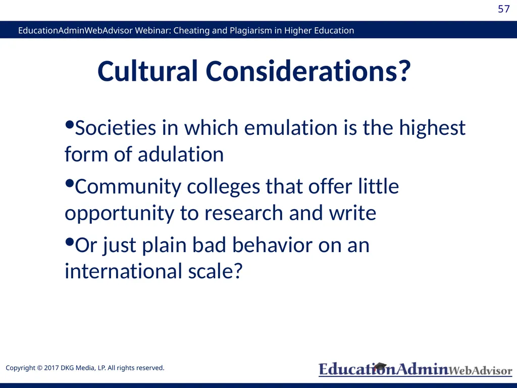 Cheating and Plagiarism in Higher Education: - slide 57 of 60