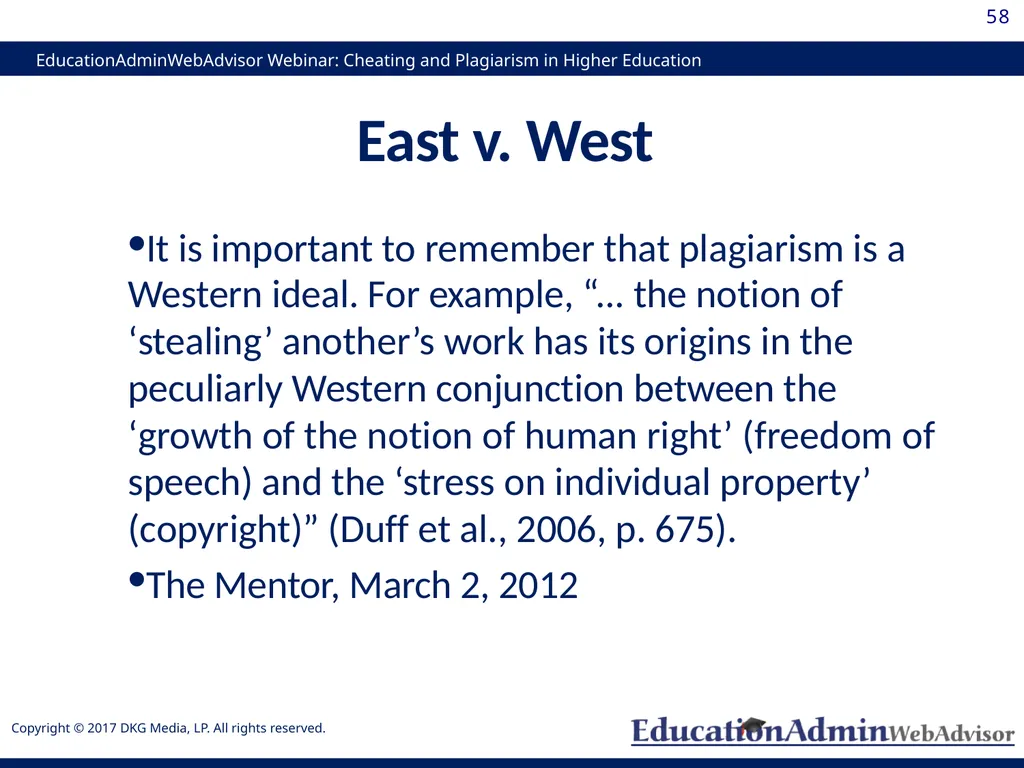 Cheating and Plagiarism in Higher Education: - slide 58 of 60