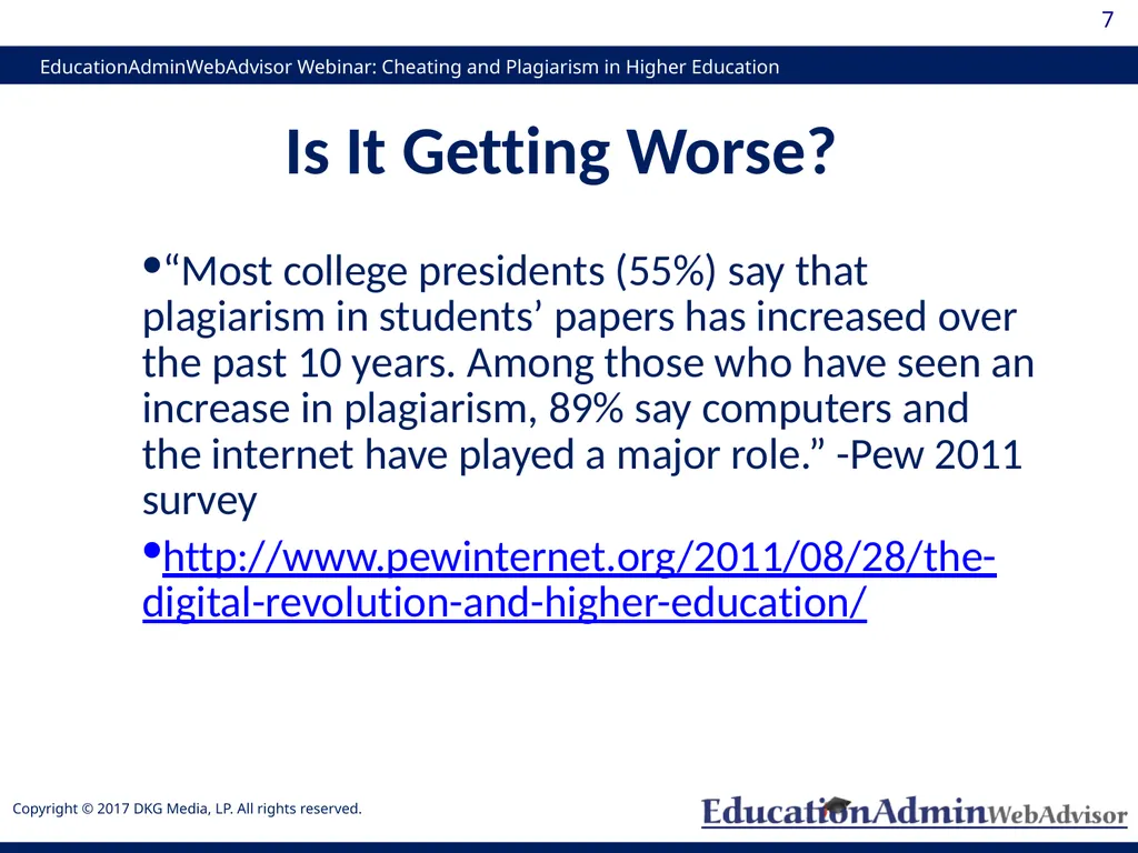 Cheating and Plagiarism in Higher Education: - slide 7 of 60