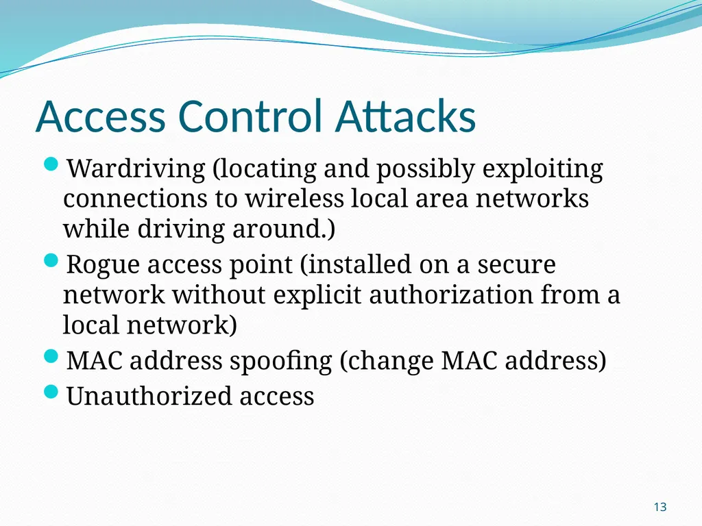 LM 4. Wireless Network Threats & Vulnerabilities - slide 13 of 20
