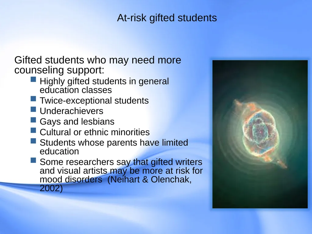 Counseling Gifted Students Component 9 of the - slide 12 of 43