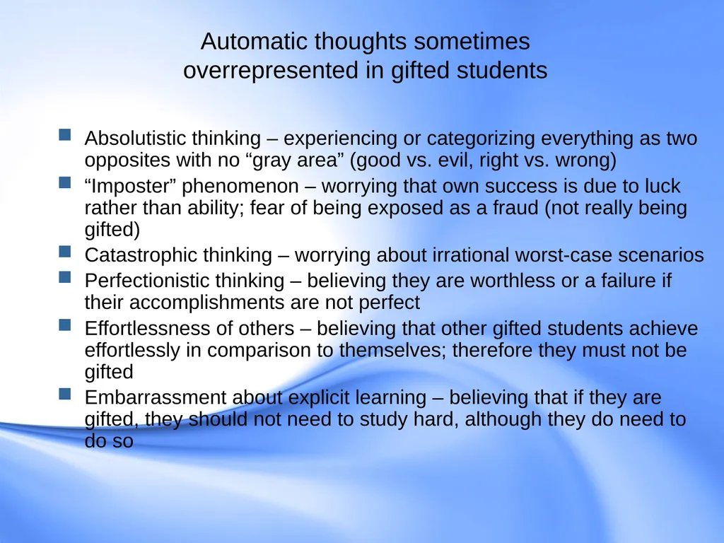 Counseling Gifted Students Component 9 of the - slide 17 of 43