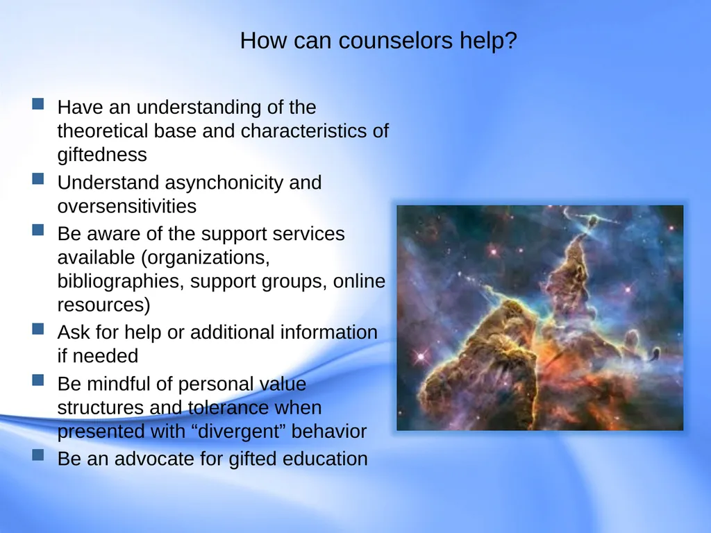 Counseling Gifted Students Component 9 of the - slide 35 of 43
