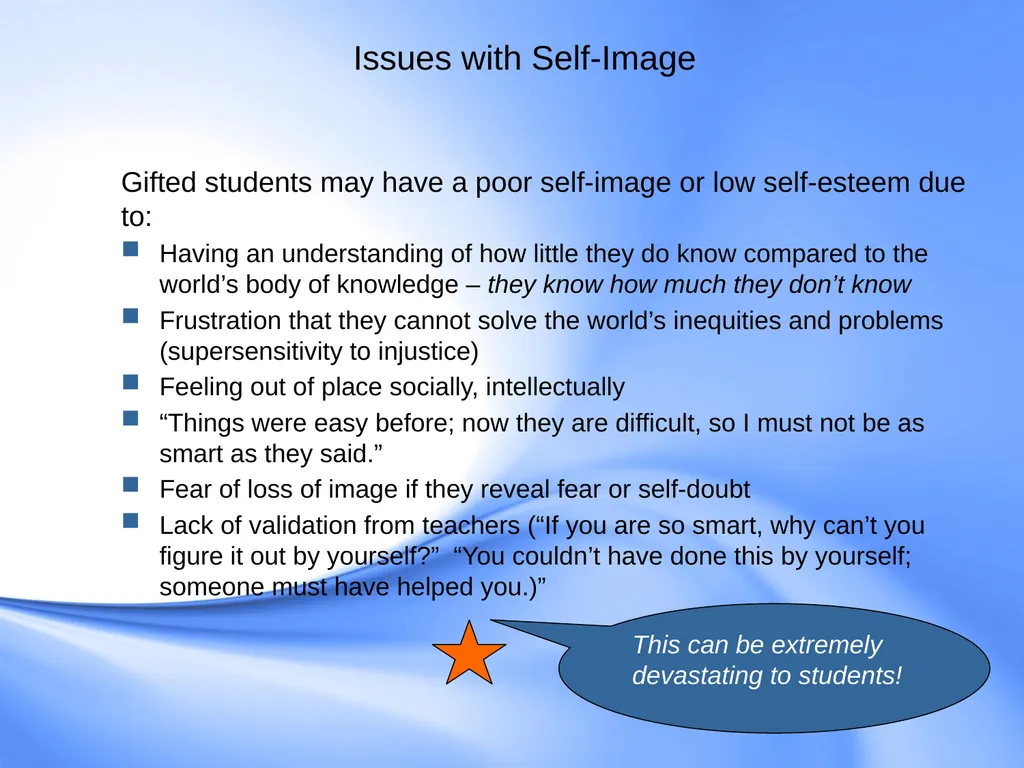 Counseling Gifted Students Component 9 of the - slide 14 of 43