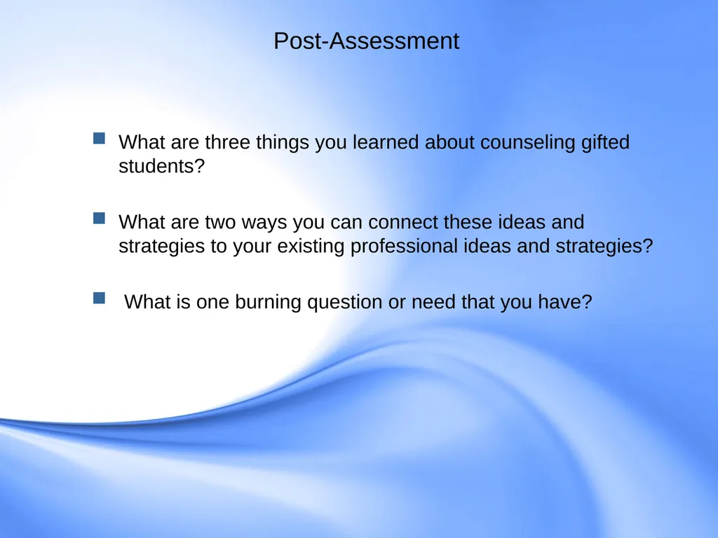 Counseling Gifted Students Component 9 of the - slide 43 of 43