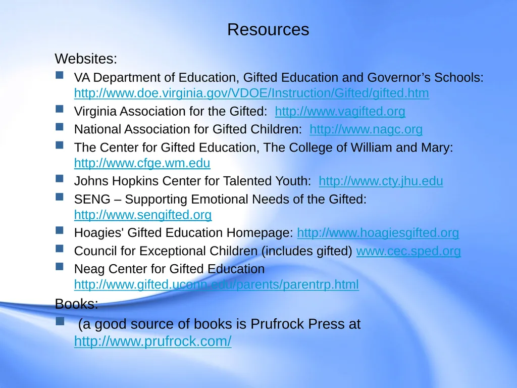 Counseling Gifted Students Component 9 of the - slide 40 of 43