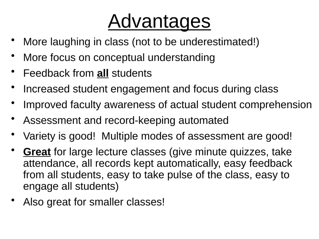 Engaging the Students: Using Clickers in Math - slide 24 of 142
