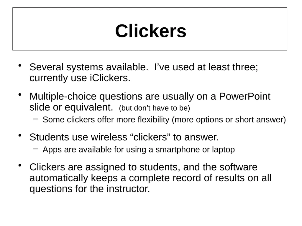 Engaging the Students: Using Clickers in Math - slide 3 of 142