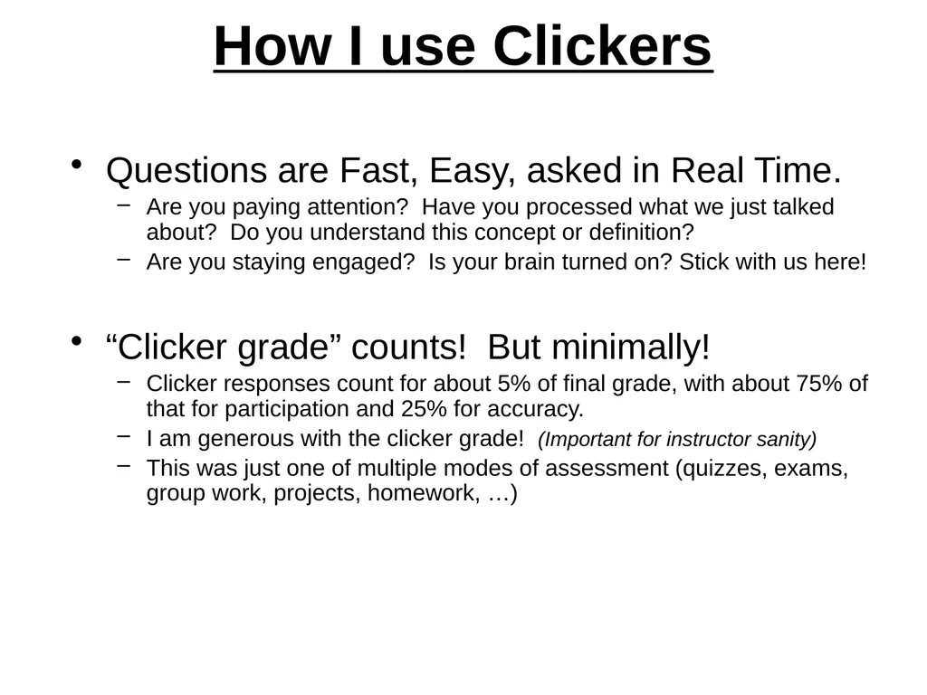 Engaging the Students: Using Clickers in Math - slide 19 of 142