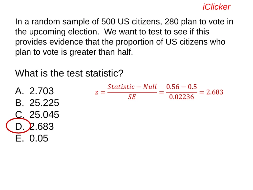 Engaging the Students: Using Clickers in Math - slide 93 of 142