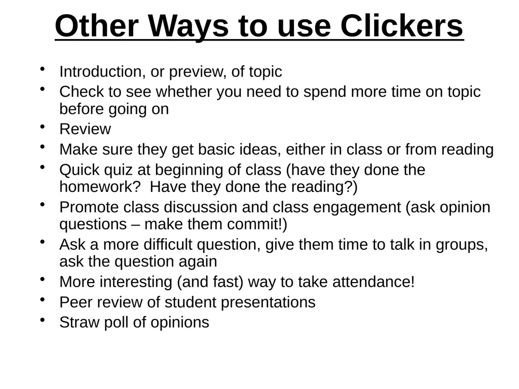 Engaging the Students: Using Clickers in Math - slide 20 of 142