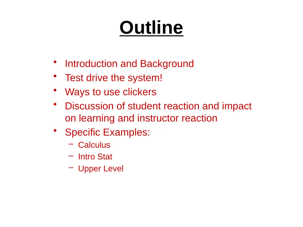 Engaging the Students: Using Clickers in Math - slide 2 of 142