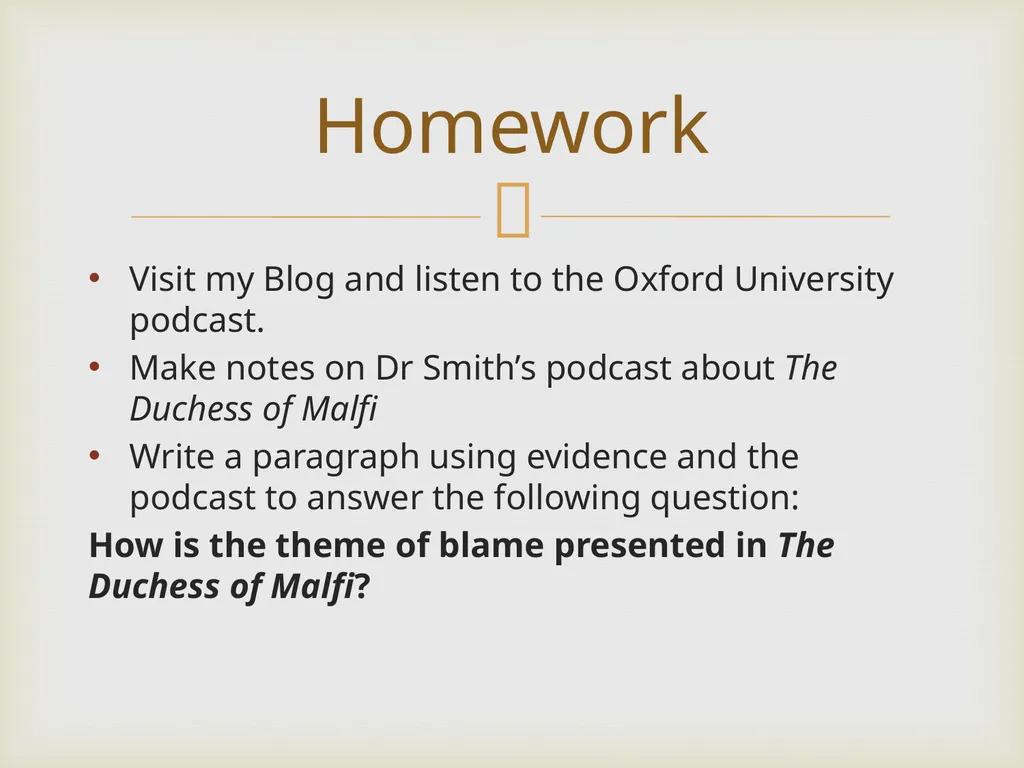 Jacobean Revenge Tragedy Lesson 4 LO: To explore - slide 12 of 12