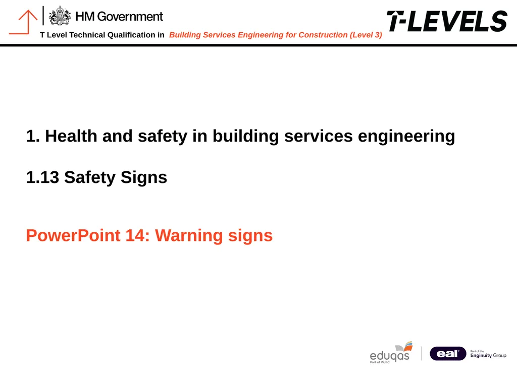 PowerPoint 14: Warning signs PowerPoint - slide 1 of 20
