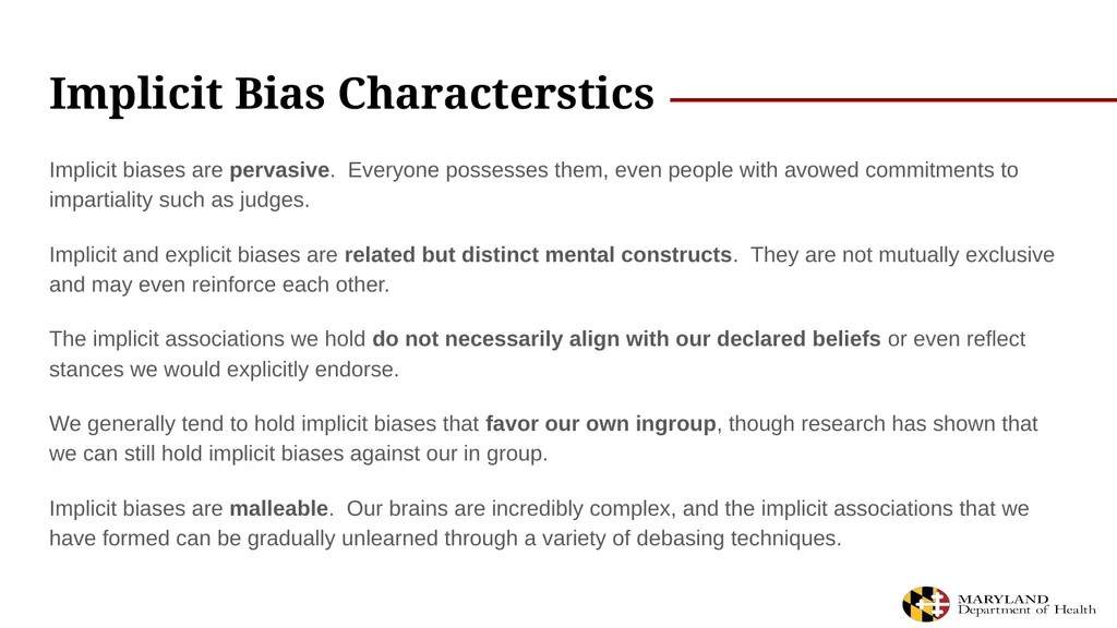 Implicit Bias Training 2018 MD MIECHV Conference - slide 5 of 20