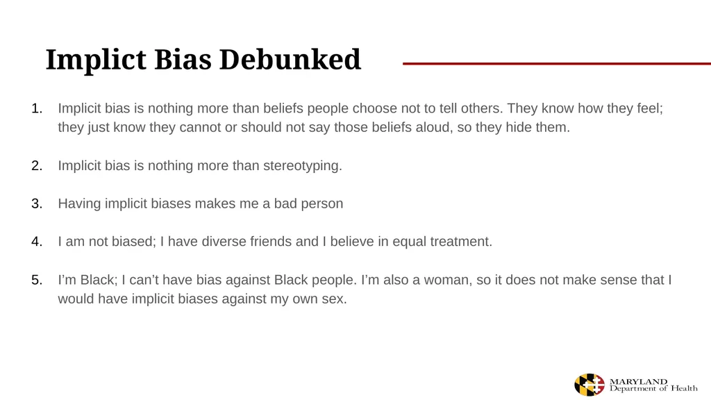 Implicit Bias Training 2018 MD MIECHV Conference - slide 7 of 20