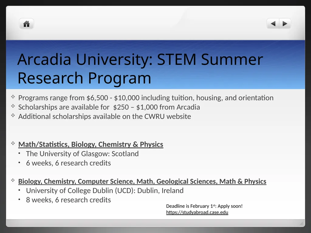 Research Abroad Opportunities Research Abroad - slide 12 of 22