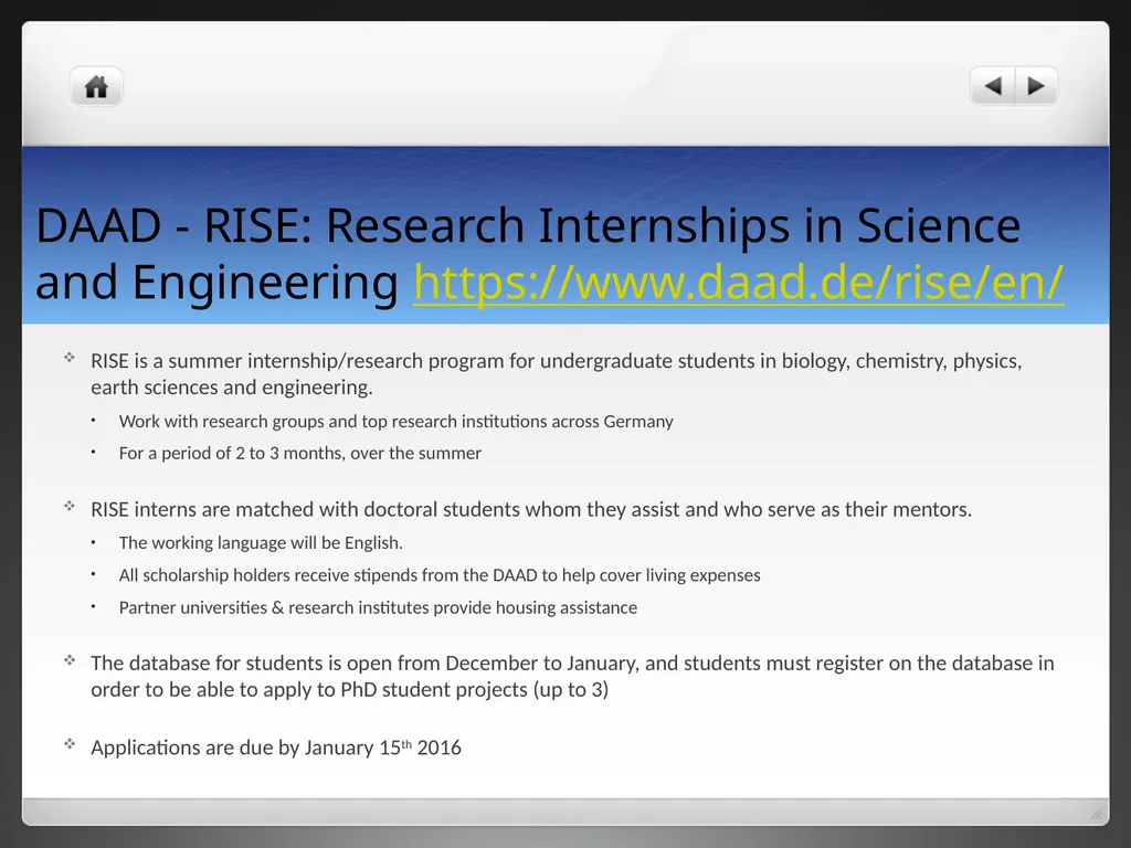 Research Abroad Opportunities Research Abroad - slide 13 of 22