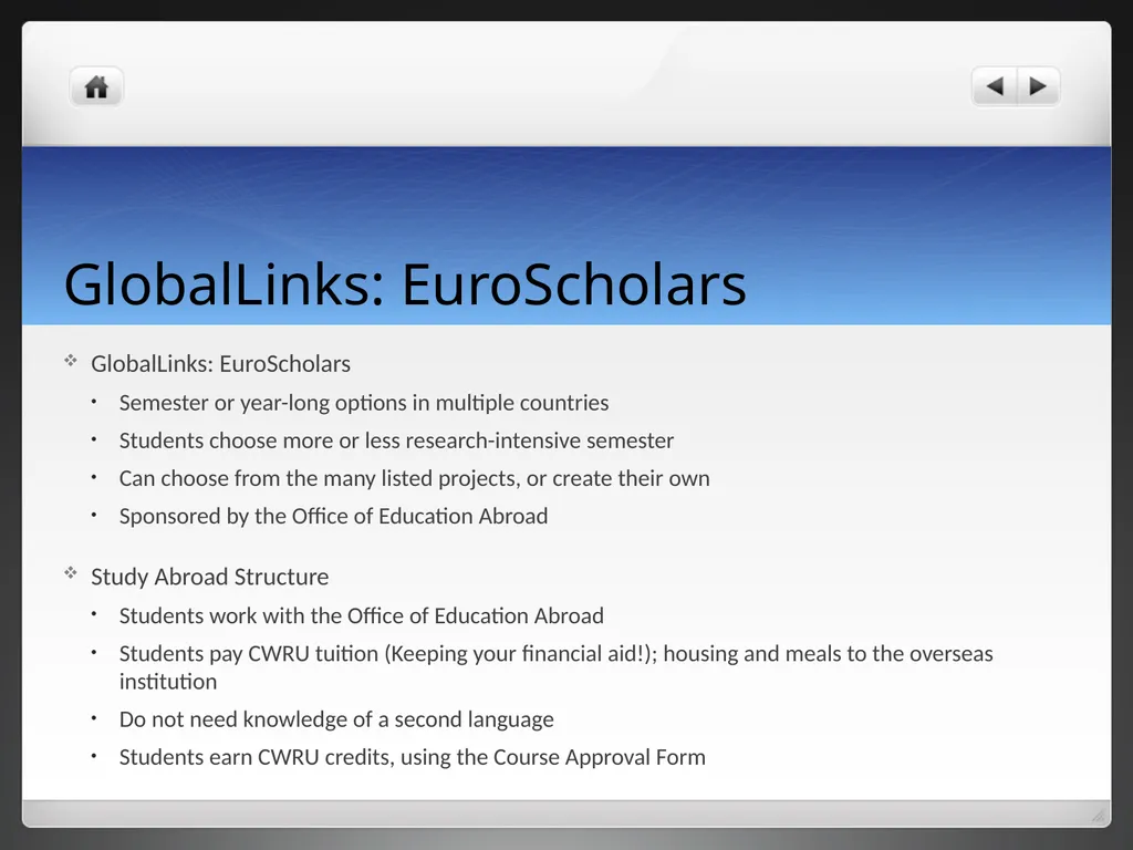 Research Abroad Opportunities Research Abroad - slide 3 of 22