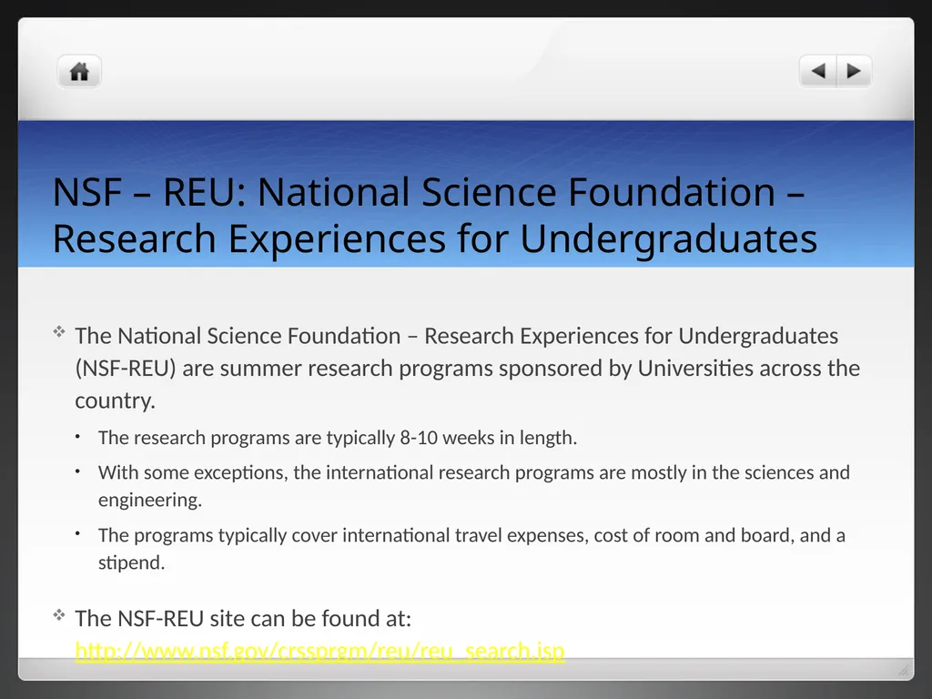 Research Abroad Opportunities Research Abroad - slide 14 of 22