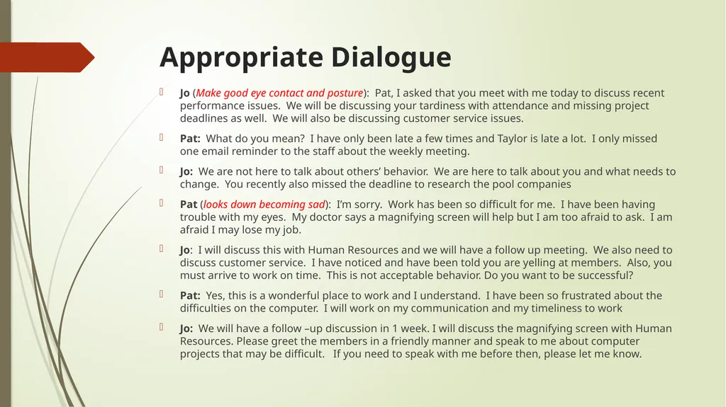 PERFORMANCE APPRAISAL Honesty Employees being - slide 41 of 41