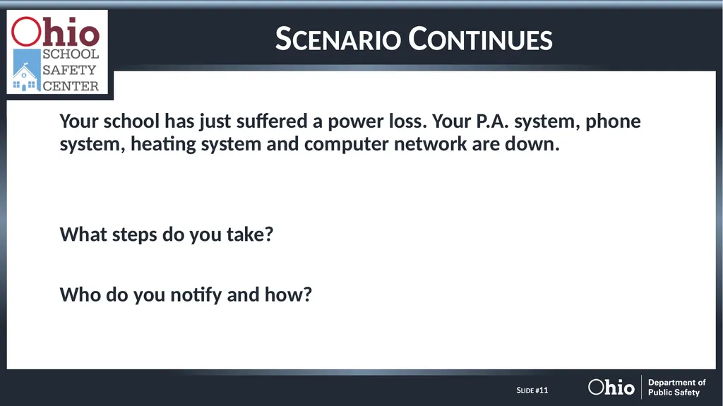Long Term Power Outage Tabletop Exercise Long Term - slide 11 of 16