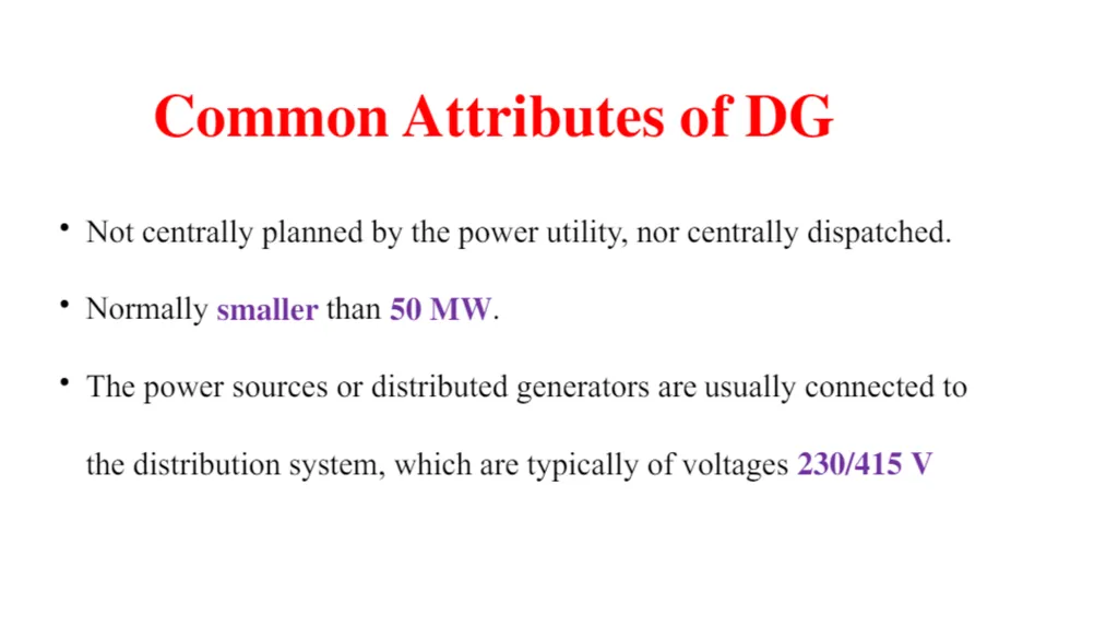 UNIT-IV UNIT - IV: NEED FOR DISTRIBUTED GENERATION - slide 9 of 59