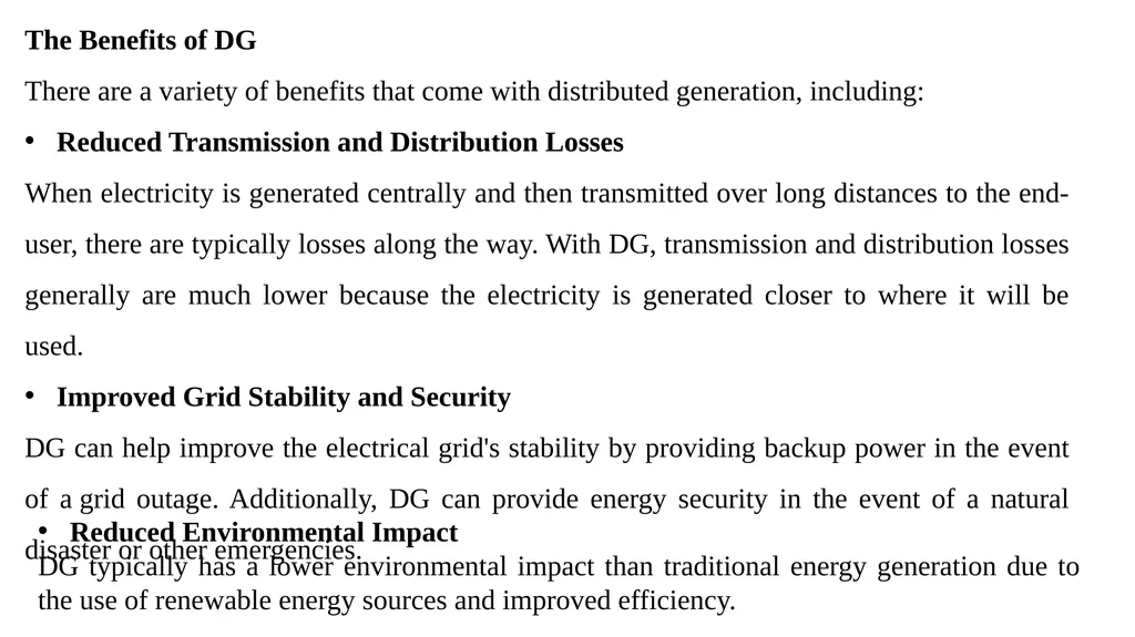 UNIT-IV UNIT - IV: NEED FOR DISTRIBUTED GENERATION - slide 11 of 59