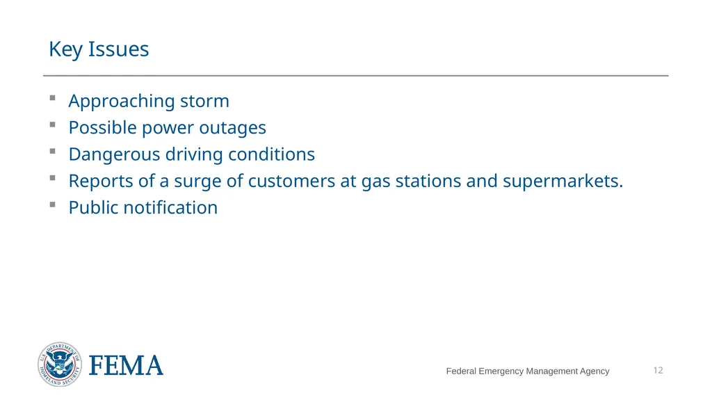 FEMA/EMI Virtual Table Top Exercise (VTTX) - slide 12 of 28