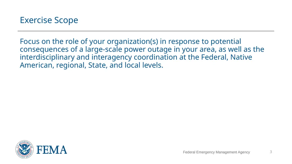 FEMA/EMI Virtual Table Top Exercise (VTTX) - slide 3 of 28