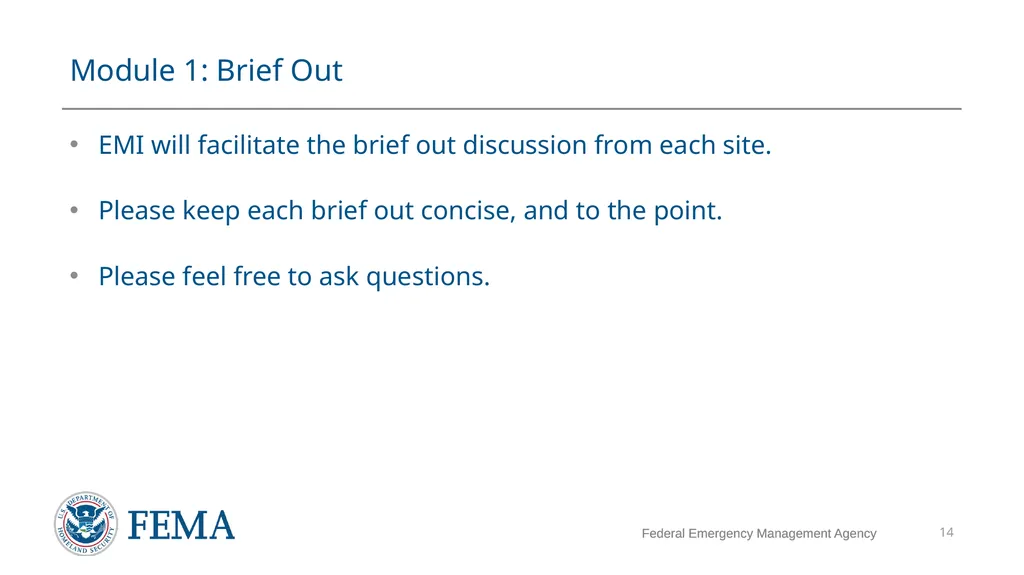 FEMA/EMI Virtual Table Top Exercise (VTTX) - slide 14 of 28