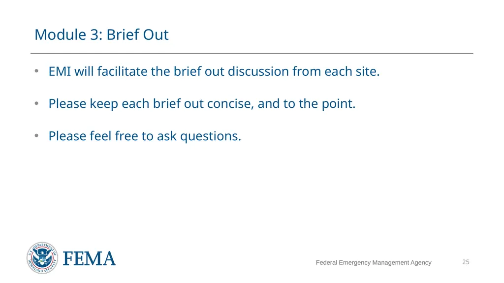 FEMA/EMI Virtual Table Top Exercise (VTTX) - slide 25 of 28