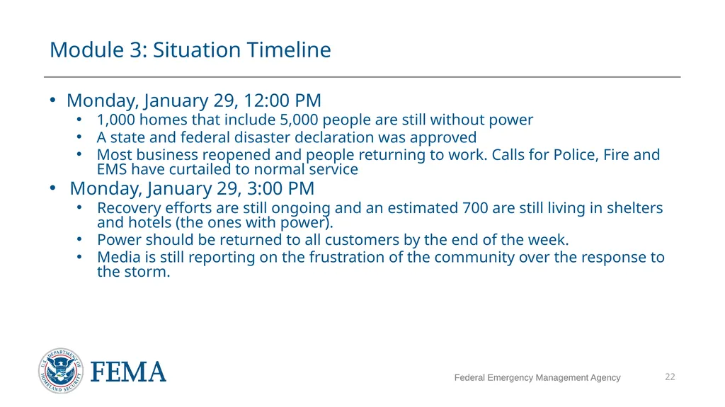 FEMA/EMI Virtual Table Top Exercise (VTTX) - slide 22 of 28