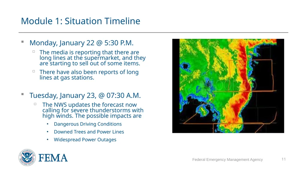 FEMA/EMI Virtual Table Top Exercise (VTTX) - slide 11 of 28
