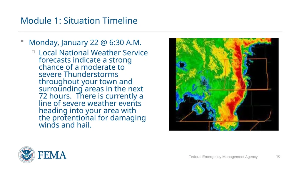 FEMA/EMI Virtual Table Top Exercise (VTTX) - slide 10 of 28