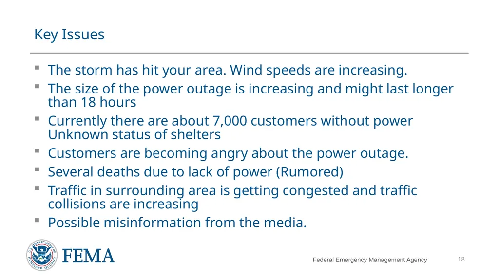 FEMA/EMI Virtual Table Top Exercise (VTTX) - slide 18 of 28