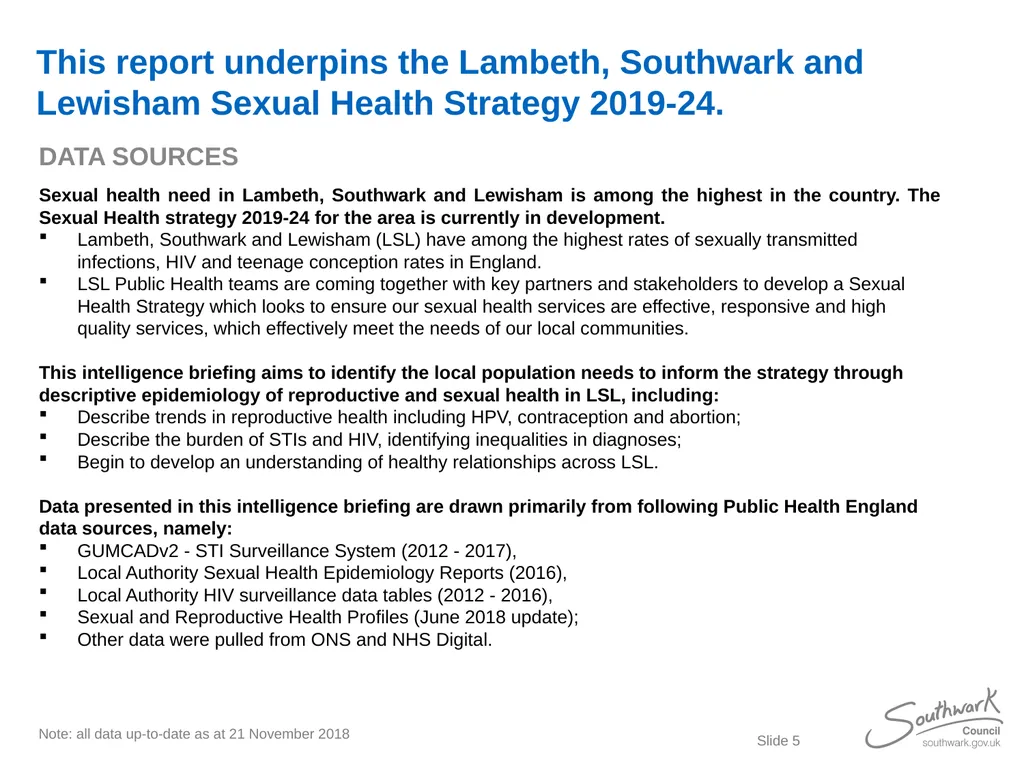 Lambeth, Southwark and Lewisham Sexual Health - slide 5 of 56