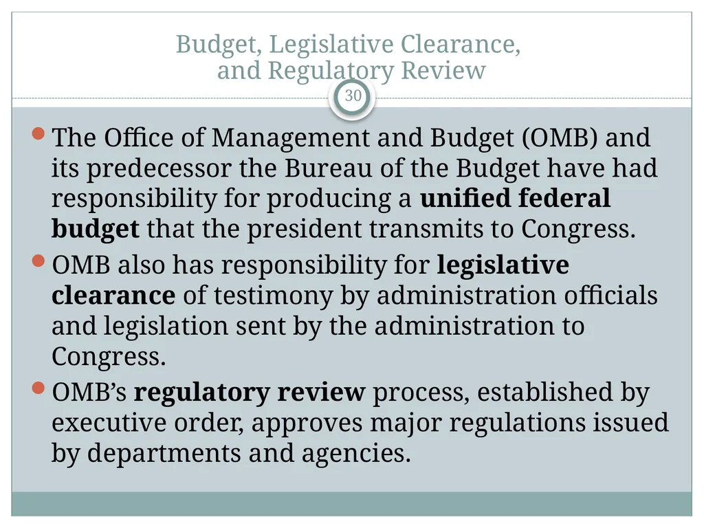 The White House Staff: General Observations The - slide 30 of 45