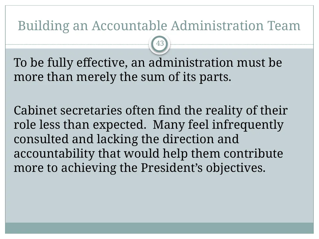 The White House Staff: General Observations The - slide 43 of 45