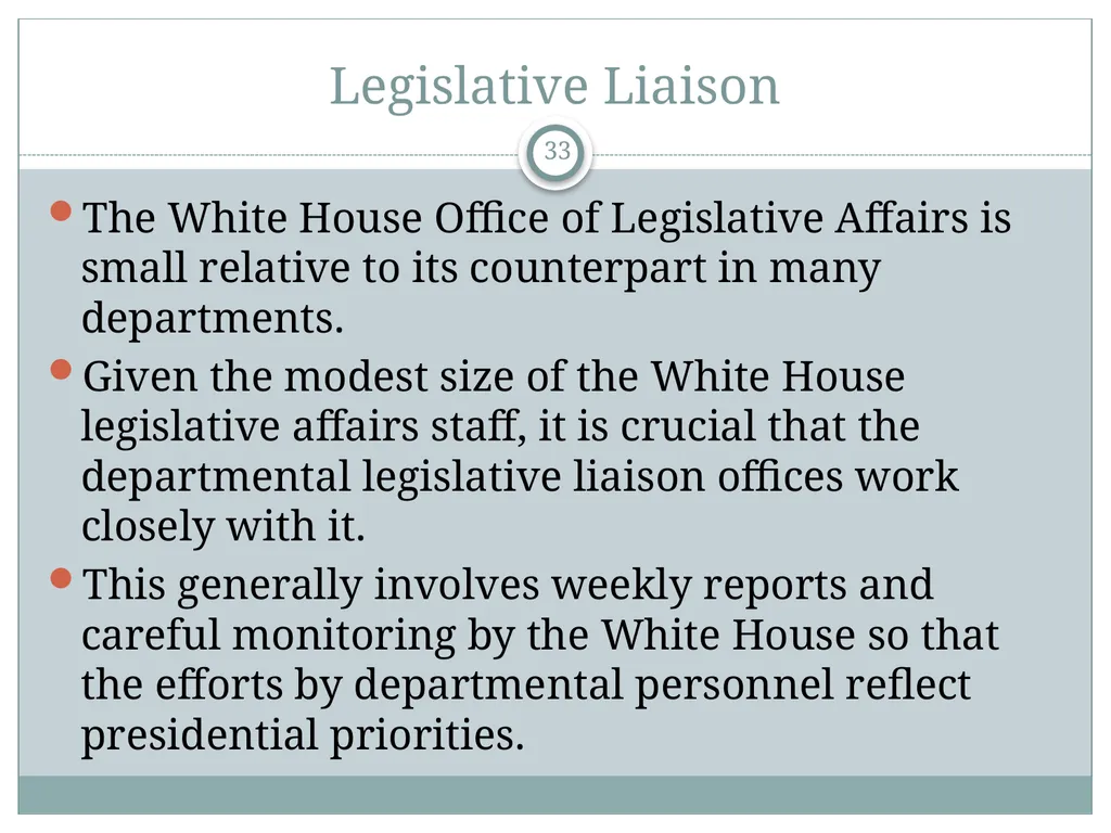 The White House Staff: General Observations The - slide 33 of 45