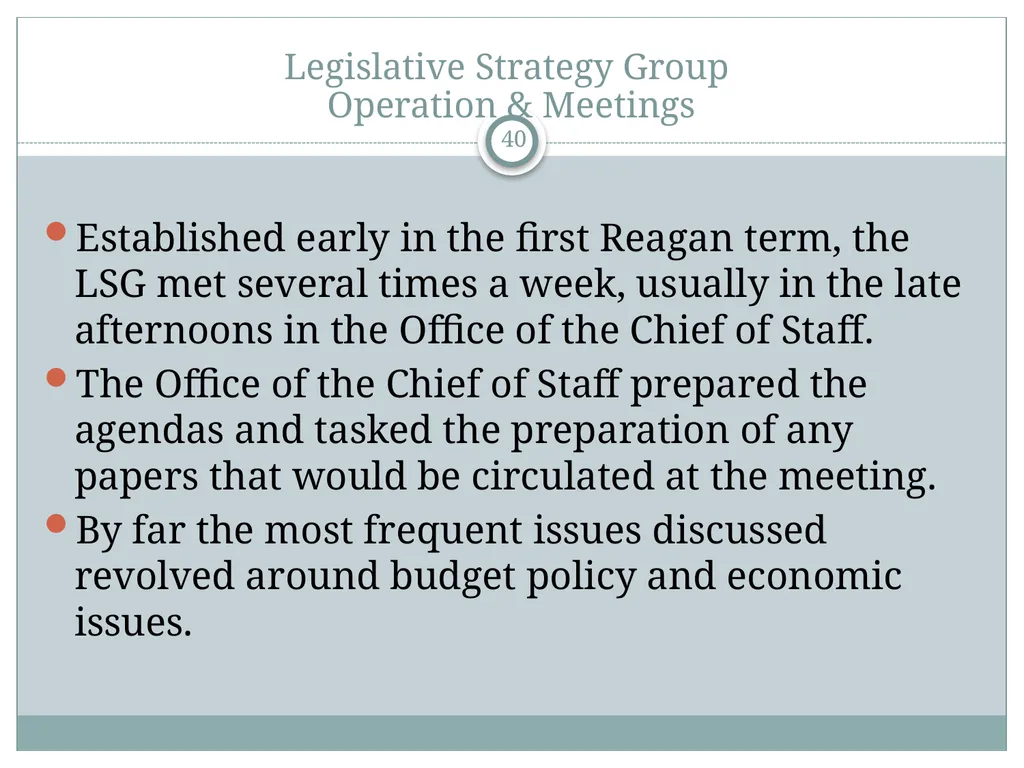 The White House Staff: General Observations The - slide 40 of 45