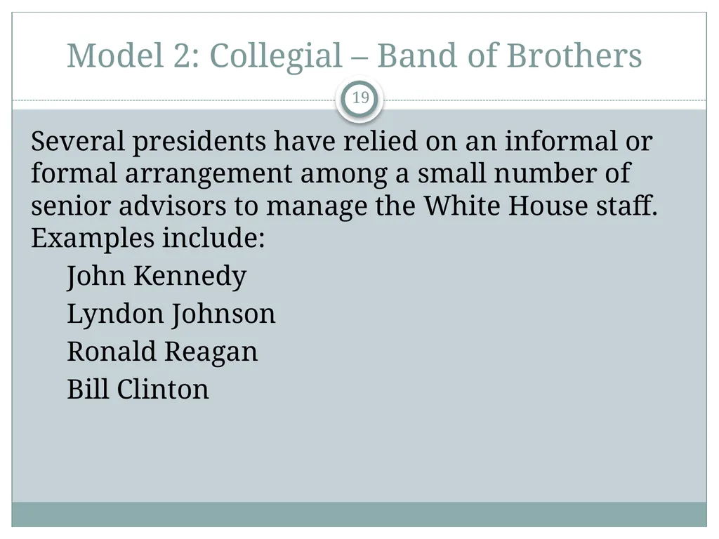 The White House Staff: General Observations The - slide 19 of 45